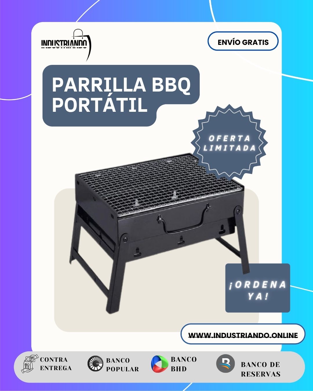 Parrilla BBQ Plegable - GrillGo™ - Disfruta tu Asado en Cualquier Lugar