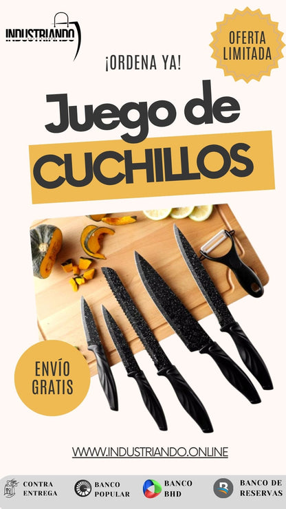 Cuchillos de Chef Profesional "ChefMaster Black ™ " – Corte Perfecto, Cocina Pro