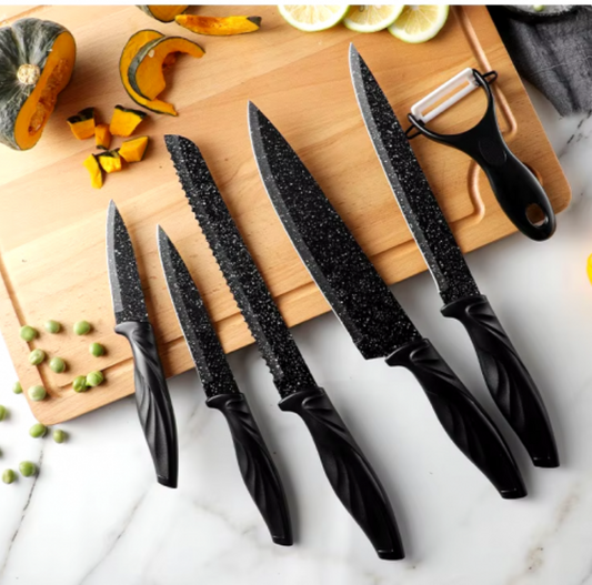 Cuchillos de Chef Profesional "ChefMaster Black ™ " – Corte Perfecto, Cocina Pro